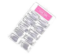 POPETPOP 100pcs Crystal Nail Tips with Scale Manicure Nail Plate Extension Models for Gel Polish Salon Art Supplies
