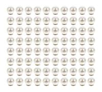POPETPOP 100pcs Decorative Pearl Buttons for Clothing Accessories, Easy to Install No Sew Buttons with Artificial Pearl and Alloy Material, Quick DIY Decoration for Clothes in White Colour