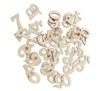 POPETPOP 100pcs DIY Wooden Arabic Number Set for Clock and Wall Decoration, Khaki Colour Fine Workmanship and Lightweight Material, for Office Decor and Hobby Craft Wooden Clock DIY