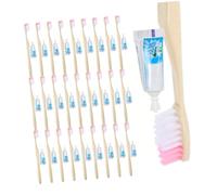 POPETPOP 100pcs Manual Toothbrush Set with Toothpaste, Individually Wrapped Plastic Travel Toothbrushes, Portable and Disposable for Hotel and Outing Use