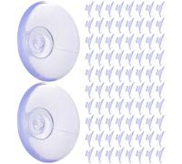 POPETPOP 100pcs Mini Suction Cups Hooks PVC Lightweight Surface-Friendly Glass Window Hooks for Kitchen Bathroom Organization