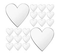 POPETPOP 100pcs Mirror Wall Stickers Acrylic Heart Shape