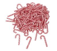 POPETPOP 100pcs Resin Candy Cane Charms Mini Christmas Decorations for DIY Crafts Phone Case Embellishments Small Red White Striped Accessories Lightweight