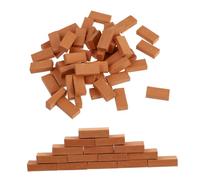 POPETPOP 100Pcs Scale Miniature Brick Wall Models for Micro Landscape DIY Building Blocks Realistic Red Bricks for Fairy Garden Model Train Layout School Projects and Architectural Displays