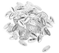 POPETPOP 100pcs Silver Metal Alloy Religious Nail Charms Beads 3D Embossed Buddha Nail Art Accessories for Manicure DIY Decoration Daily Special Occasion