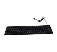 POPETPOP 109-Key Ultra-Thin Foldable Silicone Wired Keyboard with Waterproof and Acid Resistant Features, Portable Roll up USB Keyboard with Bag for Office and Travel Use