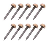 POPETPOP 10pcs 0.8cm Antique Brass Upholstery Tacks Solid Half-Sphere Metal Furniture Nails Decorative Sofa Studs for DIY Home Improvement