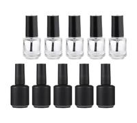 POPETPOP 10pcs 15ml Empty Nail Polish Bottles Set Glass Nail Gel Containers with Brush Caps Leak-proof Refillable Gel Holders for DIY Art and Professional Use