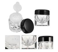 POPETPOP 10pcs 3ml Loose Powder Bottles with Black Screw Caps and 12-hole Inner Stoppers, Empty Concealer and Sub Packaging Storage Containers for Travel Cosmetic Use