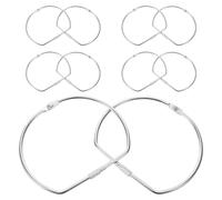POPETPOP 10pcs 4 Inch D-Shaped Binder Rings Made of Iron Secure Closure for Organizing Index Flash Cards and Planner Binder Rings in Silver