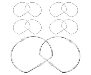 POPETPOP 10pcs 4 Inch D-Shaped Binder Rings Made of Iron Secure Closure for Organizing Index Flash Cards and Planner Binder Rings in Silver