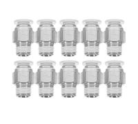 POPETPOP 10pcs 6mm Push Fit Connector 1/8' Npt Thread Pneumatic Fittings Air Hose Connectors with Nickel Plated Brass and Abs Material for Secure and Quick Connection in 3D Printer and Air