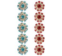 POPETPOP 10pcs Alloy Colorful Rhinestone Buttons for Overcoat Sewing, Decorative Coat Buttons with Hole Design, for DIY Craft and Knitting Projects