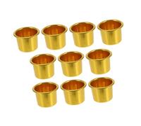 POPETPOP 10pcs Aluminum Tealight Candle Cup with Hole Drip Protector Taper Candles Holder for Religious Temple Home Events Decorative Secure Base for Clean Surfaces