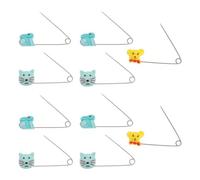 POPETPOP 10Pcs Baby Cartoon U-Shaped Safety Pins, ABS Safety Buckle Fasteners with Smooth Surface, Not Easy to Open, for Clothes and Diapers