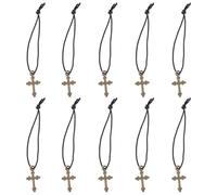 POPETPOP 10pcs Brown Metal Cross Necklaces for Dolls with Comfortable Touch and Excellent Workmanship, Fashionable and Elegant Design, Decorative Jewelry Accessories and Doll Dress