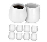POPETPOP 10pcs Ceramic Milk Jug Mini Creamer Pitcher White Porcelain Small Coffee Creamer Dispenser Lightweight Space Saving Design for Kitchen and Restaurants