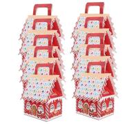 POPETPOP 10pcs Christmas Candy Box Small Paper Boxes for Party Favors Treat Packing Dessert Holiday Christmas Party