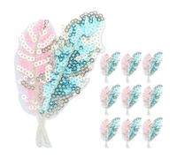 POPETPOP 10pcs Decorative Iron Patches Leaf Shaped Hat Patches Sequins and Cloth Appliqué for Hat and Bag Embellishing Bag