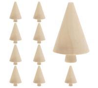 POPETPOP 10pcs DIY Unfinished Wooden Mini Trees for Painting, Small Hand-Painted Woodcrafts Micro Landscape Decorations and Garden Tree Ornaments for Home and Festival
