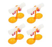 POPETPOP 10pcs Double Cup Chicken Drinker Hanging Poultry Waterer with Smooth Nozzle Compact Design for Clean Drinking for Chickens Quails and Poultry Raising