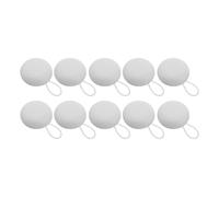POPETPOP 10pcs Earbuds Storage Organizer Mini Earphone Carry Case Wear-resistant Universal Compatibility round Abs Hard Shell with Clip for Daily Commutes White