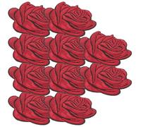 POPETPOP 10pcs Embroidery Cloth Patch Flower Patches Iron on Embroidery Cotton Floral Shaped for Shirts and Clothes Repairing Holes Decoration