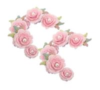 POPETPOP 10pcs Embroidery Patch Flowers Rose Floral Sew-on Appliqué Polyester Yarn for Garments Backpacks, Repairs, Covers Imperfections, Easy Sew Craft Projects