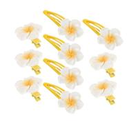 POPETPOP 10pcs Floral Hair Clips, Cute Flower Shaped Plastic and Metal Clips Secure Hold, Versatile Use for Tropical Beach and Everyday Styling