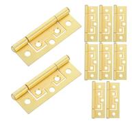 POPETPOP 10pcs Golden Iron Folding Hinge for Kitchen Cupboard and Cabinets, 180 Degree Non-Mortise Invisible Furniture Hinges with Stable Performance and Easy Installation