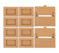 POPETPOP 10pcs Kraft Paper Postcard Case with Open Window, Lightweight and Easy to Use Envelop Paper Boxes for Letters and Catalogs, Simple Elegant Design for Organising and Shipping