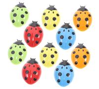 POPETPOP 10pcs Ladybird Fridge Magnets Set with Colorful Magnetic Closures Rubber Whiteboard Magnets for Office Locker and Home Refrigerator Decoration