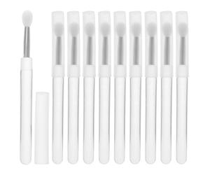 POPETPOP 10pcs Lip Brush Lip Balm Applicator 4.52x0.20x0.20in Portable with Cover Silicone for Professional Makeup Artists and Everyday Users Makeup with Caps