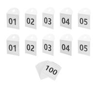 POPETPOP 10pcs Live Selling Number Tags for Clothes Blank and 01-100 Consecutive Paper Retail Boutique Garment Hanger Tags with 200g Copperplate Paper for Coat Room Checks and Small