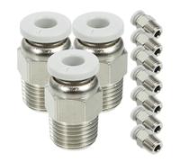 POPETPOP 10pcs Metal 3D Printer Connector Automatic Locking and Easy Tube Disconnection, Golden Straight Fitting for 3D Printer Accessories, for Industrial and Scientific Use
