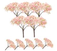 POPETPOP 10pcs Micro Landscape Accessories Tree Miniature Craft Trees Faux Flowers Bulk Artificial Cherry Blossom Prop Mini Flower Fake Floral Arrangement for Wedding Photo Prop Spring Deco