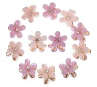 POPETPOP 10pcs Mini Flower Hair Claw Clips for Women, Decorative Crystal Hair Accessories with Aluminum Alloy and Pp Material, Easy to Match and Stay in Place, for Proms and Photo Taking