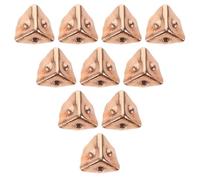 POPETPOP 10pcs Mini Metal Suitcase Corner Wraps with Triangular Feet for Dollhouse DIY Craft, Vintage-style Miniature Luggage Parts for Travel Jewelry Case and Decorative Boxes