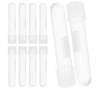POPETPOP 10pcs Ml Plastic Graduated Test Tubes with Cap, Self Standing Conical Bottom Design, Lightweight and Easy to Transport Laboratory Sample Vials for Professional and Scientific Use