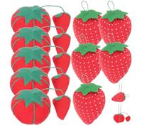 POPETPOP 10pcs Pin Cushion, Sewing Pin Holder, Red Cloth Cotton Strawberry-Shaped for Needlework and Quilting, Easy to Store, Fix Sewing Needle, Frees Your Hands for Friends and Family