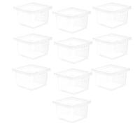 POPETPOP 10pcs Plastic Reptile Box Feeding Boxes Small Enclosure Multi-functional Use Safe and Reliable Transport Container for Lizards Geckos Pet Supplies