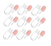 POPETPOP 10PCS Portable Lip Gloss Tubes Lightweight Refillable Lip Color Containers for Travel DIY Oil and Balm Storage in Pink