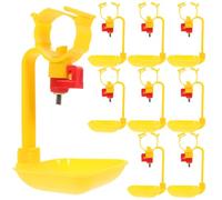 POPETPOP 10pcs Poultry Drinking Cups with Detachable Steel Balls Hanging Chicken Waterer Cups Plastic Water Feeding Containers for Chicken Duck Quail Farm Use