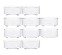 POPETPOP 10pcs Reptile Worm Feeder and Tortoise Water Dish Set Made of Acrylic, Non-slip and Safe for Small Animals and Reptiles, Pet Tray for Food and Water in Terrariums