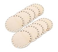 POPETPOP 10pcs Round Wooden Crochet Basket Bases with Unfinished Wood Craft Base, Easy Operation, for DIY Storage Baskets and Home Weaving Projects