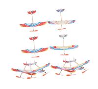 POPETPOP 10Pcs Rubber Band Powered Glider Airplane Educational Aircraft Model for Outdoor Play Safe Eco Friendly Material Random Styles Included