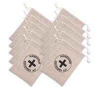 POPETPOP 10pcs Rustic Cloth Drawstring Bags for Wedding Parties and Celebrations, Secure Contents with Elegant Cross Design, for Bridal Emergency Kits and Hangover