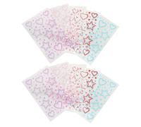 POPETPOP 10pcs Self Adhesive Star and Heart Face Jewel Stickers with Rhinestones and Pearls, Multi-color 3d Nail Crystal Gems for Festival Makeup and Body Craft Decoration