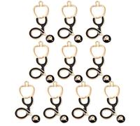 POPETPOP 10pcs Stethoscope Charm Pendant Set in Black Alloy with Fine Workmanship, Stylish DIY Pendant Charms for Bracelet and Sweater Chain Accessories, for Graduation Festival Jewelry