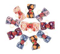 POPETPOP 10pcs Velvet Dog Bow Tie Set Dog Bows for Grooming Halloween Pet Hair Bowtie Decorative Decors